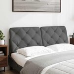 vidaXL Coussin de tête de lit gris foncé 120 cm tissu