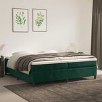 vidaXL Sommier à lattes de lit et matelas Vert foncé 200x200cm Velours
