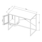Bureau table poste de travail acier 75 x 100 x 50 cm gris 03_0009068