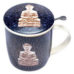 Mug avec infuseur métal - bouddha bleu nuit