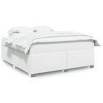 vidaXL Sommier à lattes de lit avec matelas Blanc 180x200cm Similicuir