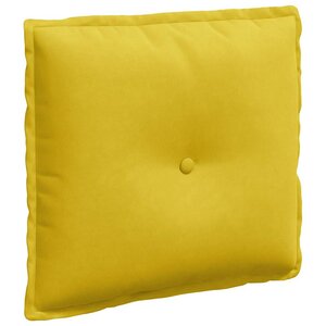 vidaXL Coussin de Dos Jaune 50 x 45 cm Tissu en velours côtelé