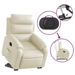 vidaXL Fauteuil inclinable Crème Similicuir