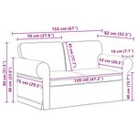 vidaXL Canapé Taupe 215 x 82 x 80 cm tissu