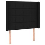 vidaXL Sommier à lattes de lit matelas et LED Noir 90x200 cm Tissu