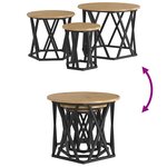 Tables d'appoint empilables vidaXL 3 Pièces en bois d'ingénierie chêne artisan