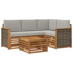 vidaXL Ensemble de canapés d'extérieur 5 Pièces Naturel et gris clair