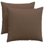 vidaXL Coussins de canapé 2 Pièces Marron 50 x 50 cm tissu