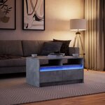 vidaXL Table basse avec lumières LED gris béton bois d'ingénierie