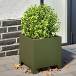 vidaXL Jardinières 2 Pièces vert olive 30x30x30 cm acier