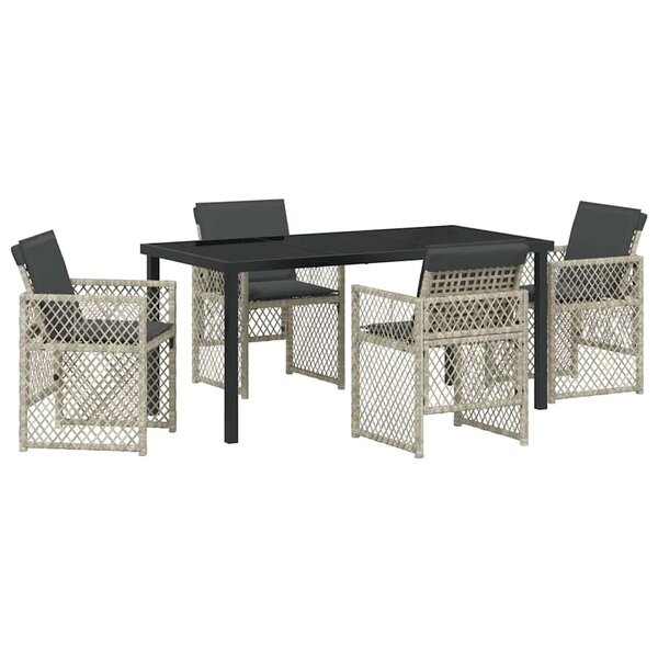 vidaXL Ensemble de salle à manger pour jardin 5 Pièces Gris clair