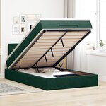 vidaXL Cadre de lit ottoman avec matelas vert foncé 120x200 cm velours