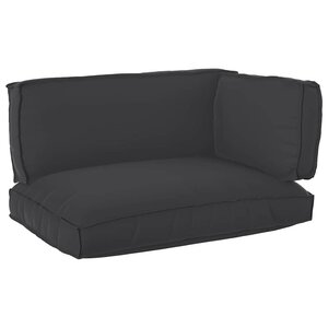 vidaXL Set de coussins de palette 3 Pièces Noir Tissu Oxford