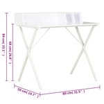 vidaXL Bureau Blanc 80x50x84 cm