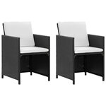 vidaXL Ensemble à manger d'extérieur 5 Pièces coussin Résine tressée Noir