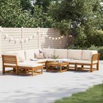 vidaXL Salon de jardin avec coussins 9 Pièces bois massif d'acacia