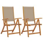 vidaXL Chaises pliables de jardin lot de 2 bois d'acacia et textilène