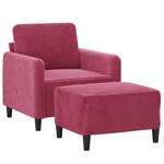 vidaXL Fauteuil avec repose-pied Rouge bordeaux 60 cm Velours