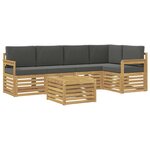vidaXL Ensemble de canapés d'extérieur 6 Pièces Blanc et anthracite