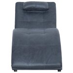 vidaXL Chaise longue avec oreiller Gris Similicuir daim