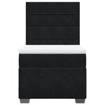 vidaXL Sommier à lattes de lit avec matelas Noir 100x200 cm Velours