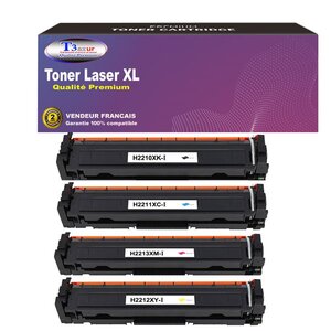 T3AZUR - Lot de 4 Toner compatible avec HP Color LaserJet Pro MFP M283cdw M283fdn M283fdw remplace HP 207X (avec puce)