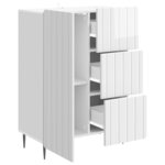 vidaXL Buffet Blanc brillant 66 x 34 5 x 91 5 cm Bois d'ingénierie