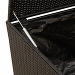 vidaXL Boîte de rangement de jardin et roues noir 283L résine tressée