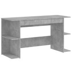 vidaXL Bureau gris béton 140x50x75 cm bois d'ingénierie
