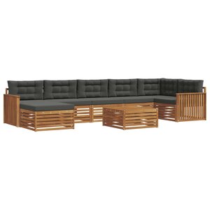 vidaXL Ensemble de canapés d'extérieur 8 Pièces Naturel et Anthracite
