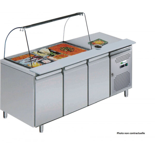 Table refrigérée et saladette ouverte série star 700 - 2 ou 3 portes - afi collin lucy - r290 - acier inoxydable21360 mm1360pleine