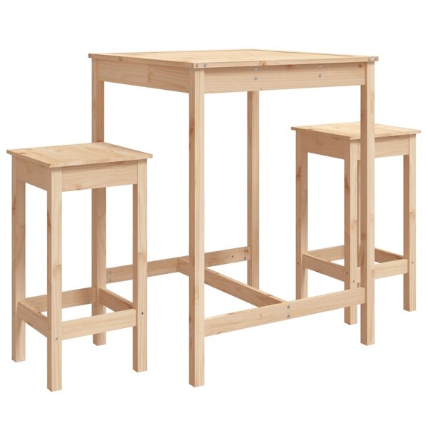 vidaXL Ensemble de bar de jardin 3 Pièces bois de pin massif