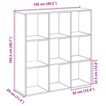 vidaXL Étagère séparatrice de pièce chêne fumé 102x29x103 5 cm