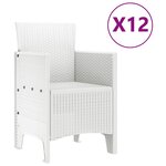 vidaXL Ensemble de salle à manger pour jardin 13 Pièces Blanc Poly rotin