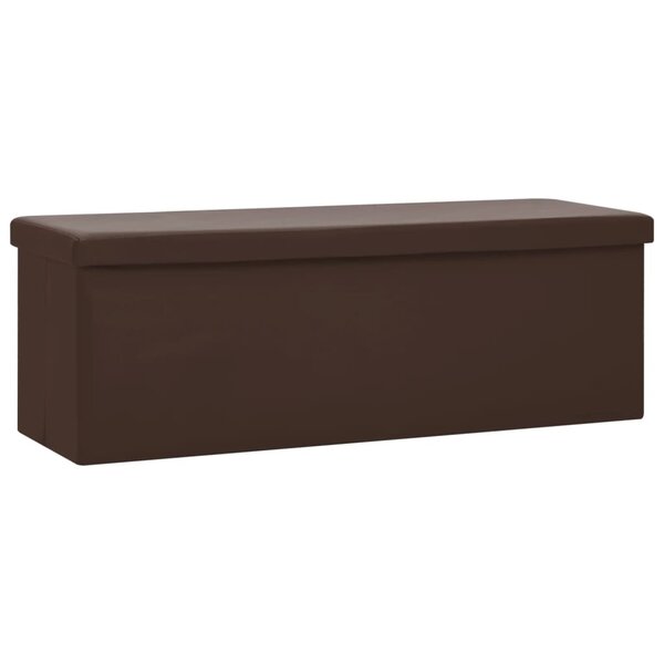 vidaXL Banc de rangement pliable Marron PVC