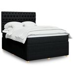 vidaXL Sommier à lattes de lit avec matelas Noir 160x200 cm Tissu