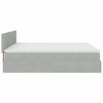 VidaXL Cadre de lit ottoman avec matelas gris clair 180x200 cm velours