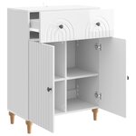 vidaXL Buffet Blanc brillant 66 x 34 5 x 90 cm Bois d'ingénierie
