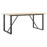vidaXL Table à manger cadre en O 180x90x75 cm bois de pin massif acier