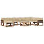 vidaXL Ensemble de canapés d'extérieur 9 Pièces Naturel et Beige