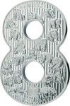 Monnaie en argent 10 dollars g 1000 (1 kg) millésime 2023 lucky eight