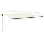 vidaXL Auvent manuel rétractable sur pied 500x300 cm Crème
