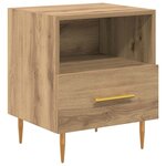 vidaXL Table de chevet avec tiroir 2 Pièces Marron 40 x 35 x 47.5 cm