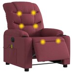 vidaXL Fauteuil de massage inclinable électrique Rouge bordeaux Tissu
