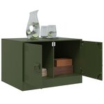 vidaXL Table basse vert olive 67x50x44 cm acier