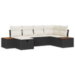 vidaXL Ensemble de canapé de jardin 6 Pièces Noir 55 x 62 x 69 cm