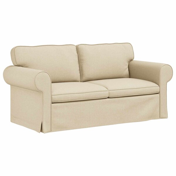 vidaXL Canapé Crème 215 x 82 x 80 cm tissu