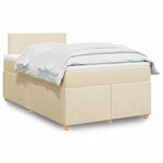 vidaXL Sommier à lattes de lit avec matelas Crème 120x200 cm Tissu