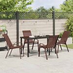 vidaXL Ensemble de salle à manger pour jardin 5 Pièces Marron