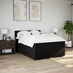 vidaXL Sommier à lattes de lit avec matelas Noir 160x200 cm Tissu
